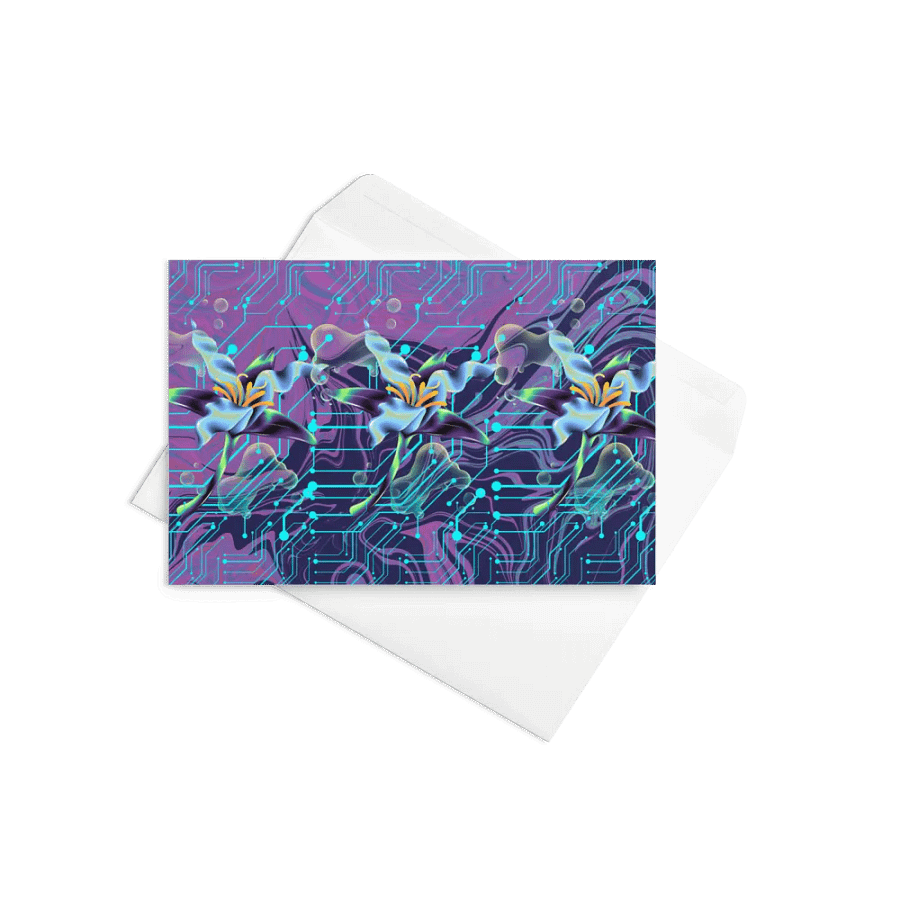 purple mood meta-magic teal meta-magic greeting card for stylish gifts product image (9)
