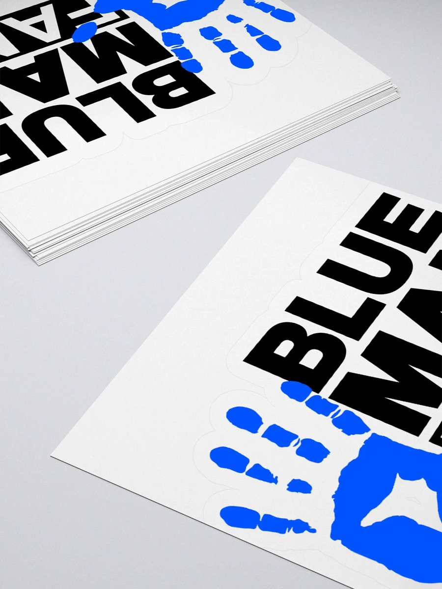 Blue Man Fans Hand Print Kiss Cut Sticker product image (10)
