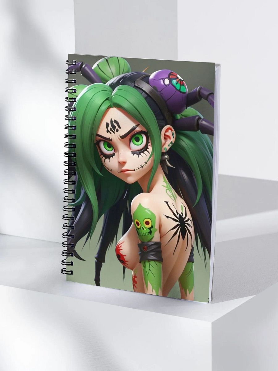 Intense Green-Haired Character Spiral Notebook product image (4)