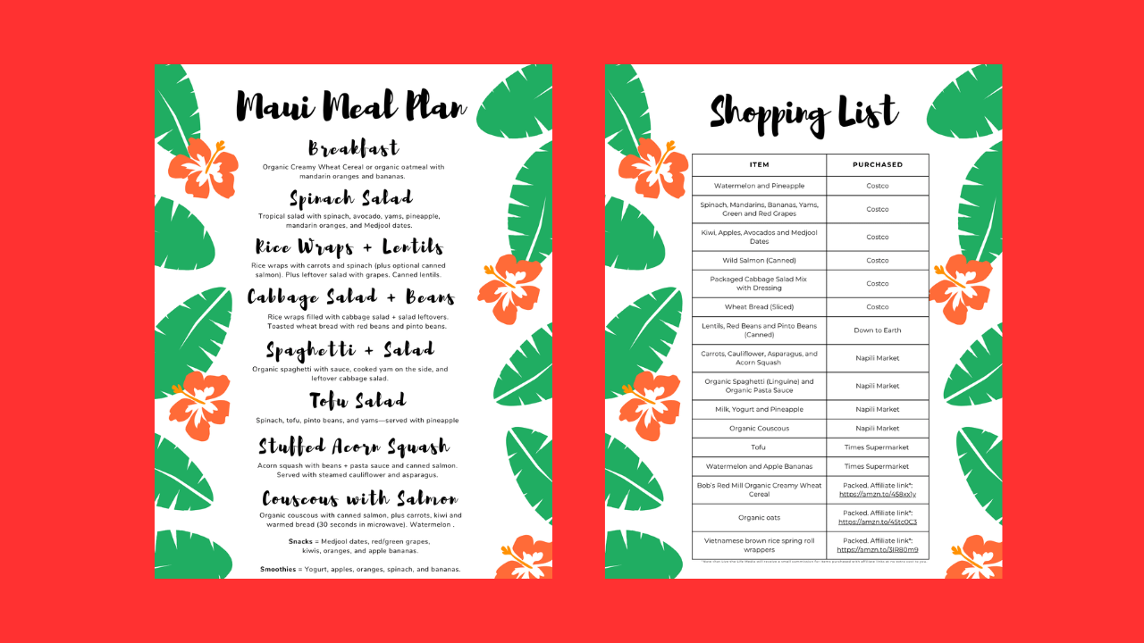 Healthy Maui Vacation Meal Plan – 8 Whole Food Meals and Grocery List product image (2)