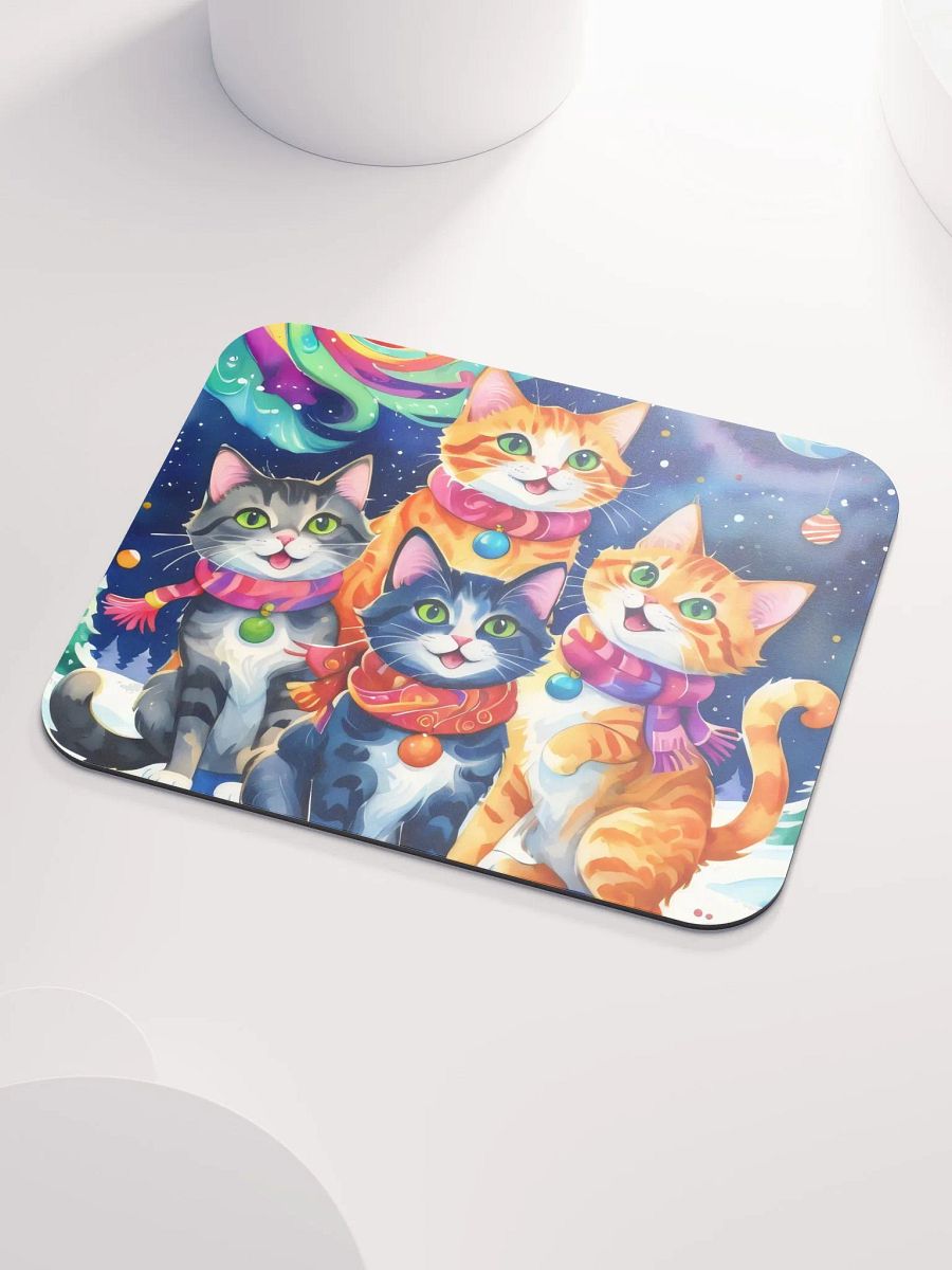 Festive Cats in Scarves Mouse Pad product image (4)
