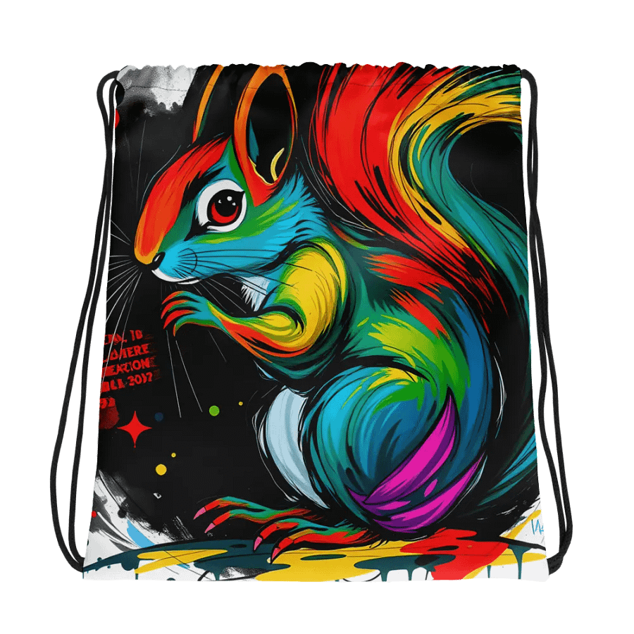 Vibrant Squirrel All-Over Drawstring Bag product image (1)