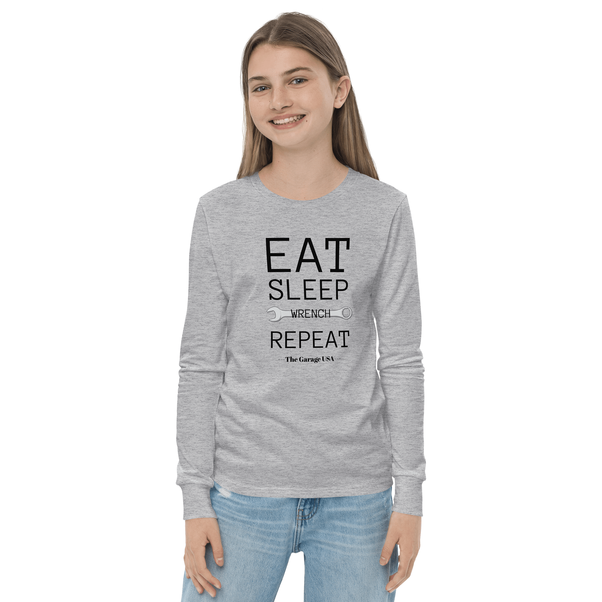 EAT SLEEP WRENCH REPEAT Kids T-Shirt (Long Sleeved) product image (2)
