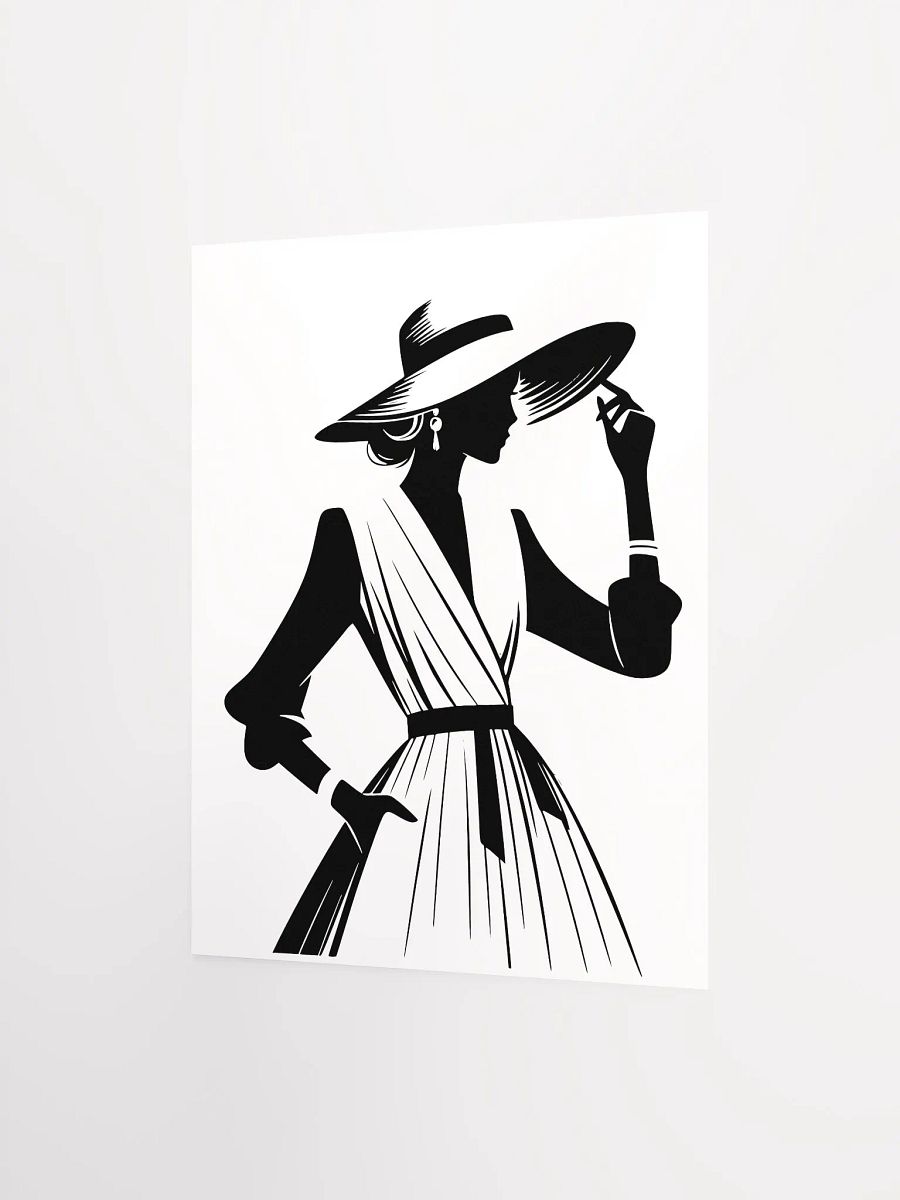Elegant Church Lady – Black & White Vector Art (Premium Matte Poster) product image (6)