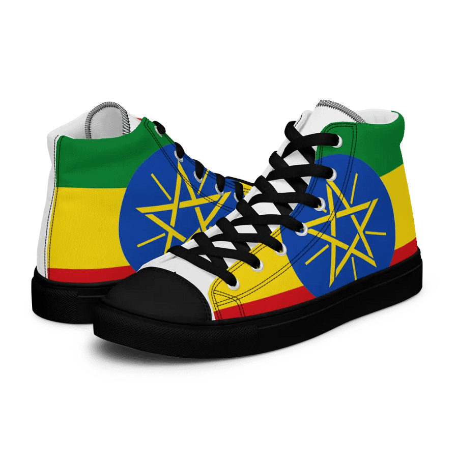 Ethiopian Flag Retro High Top Canvas Shoes product image (8)