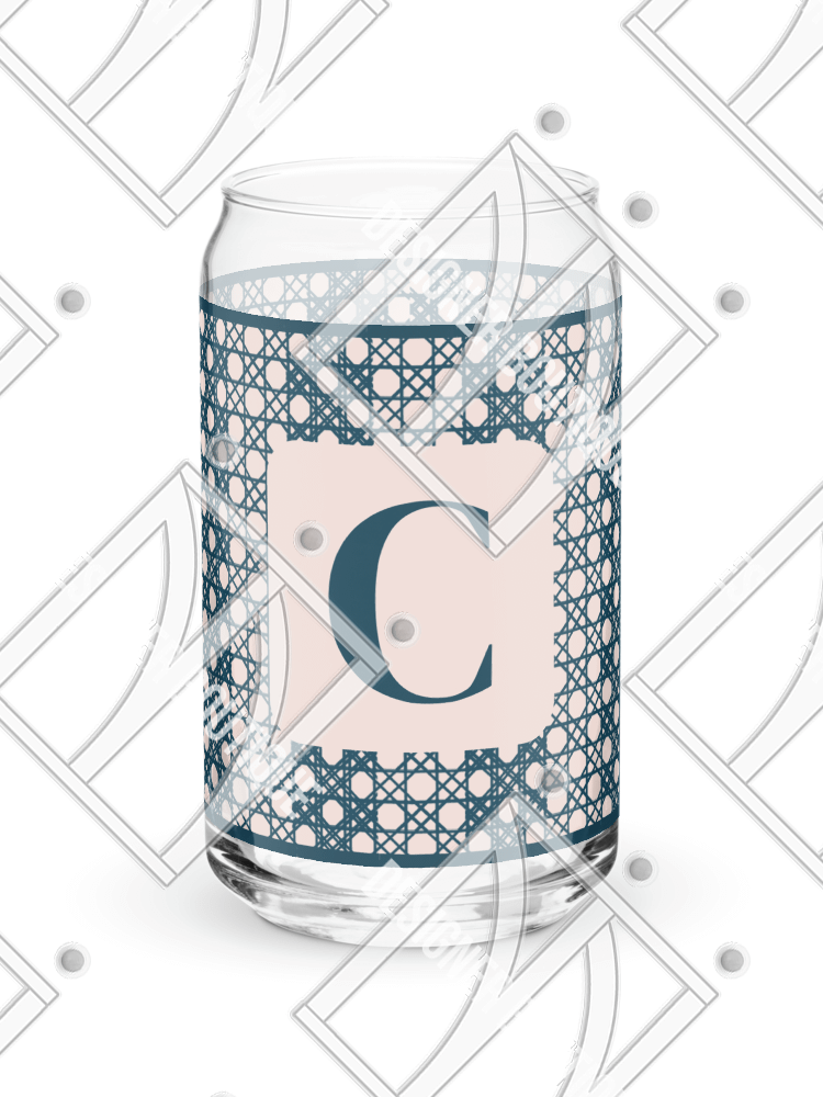 Le Rose Blue Monogram B Can-Shaped Glass product image (1)
