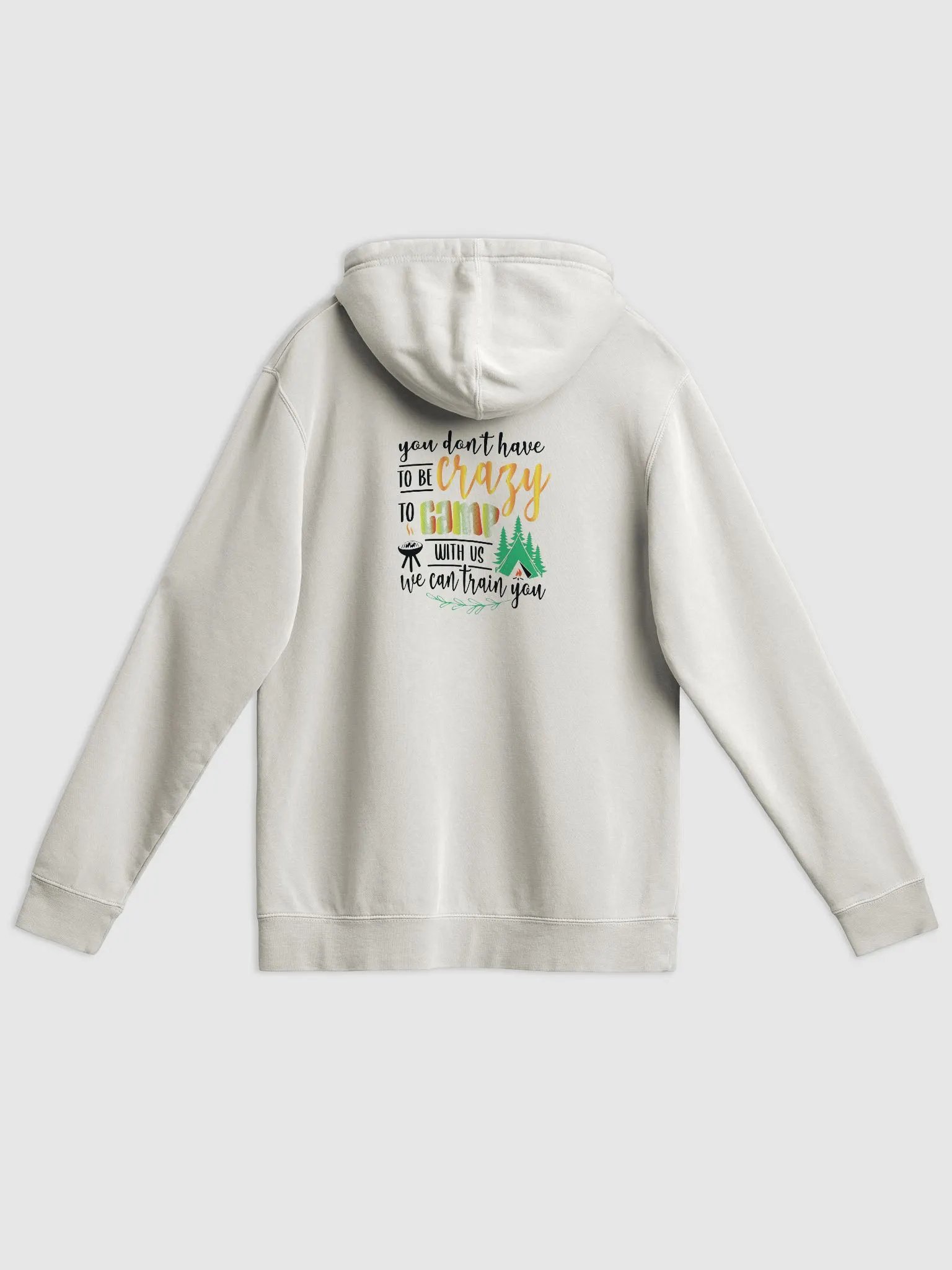You don’t have to be crazy to camp with us. Vintage Washed Out Hoodie Set product image (2)