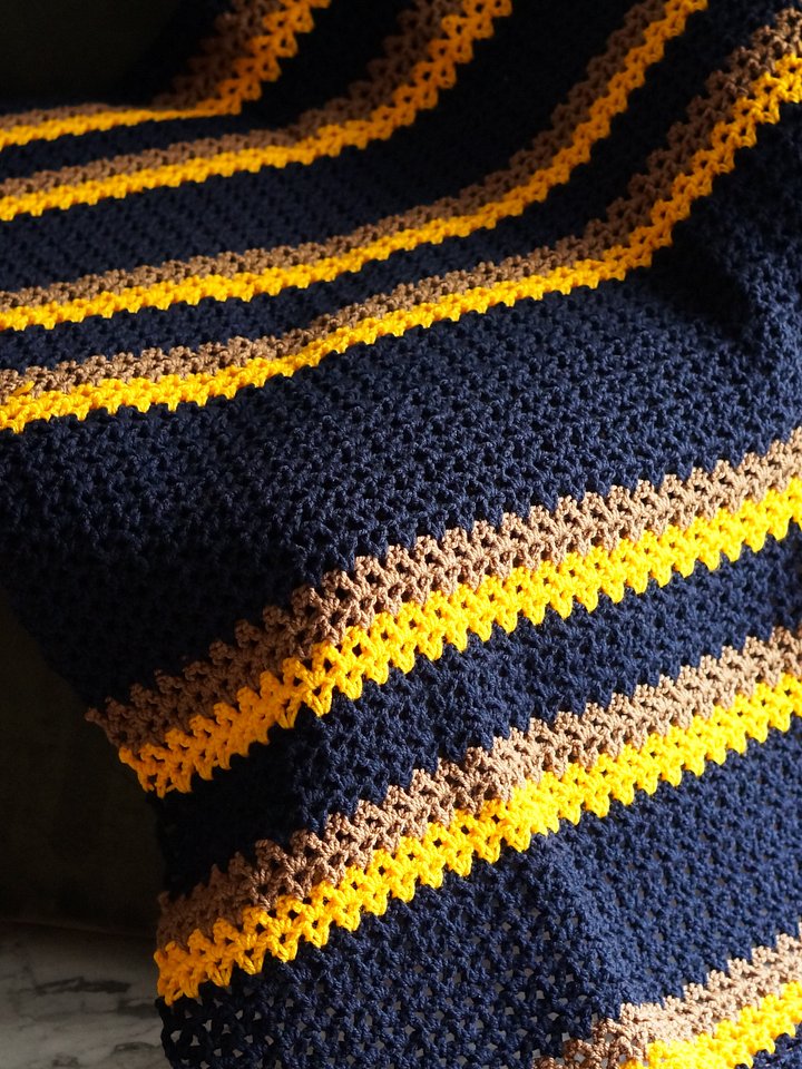 V stitch striped blanket pdf pattern product image (2)