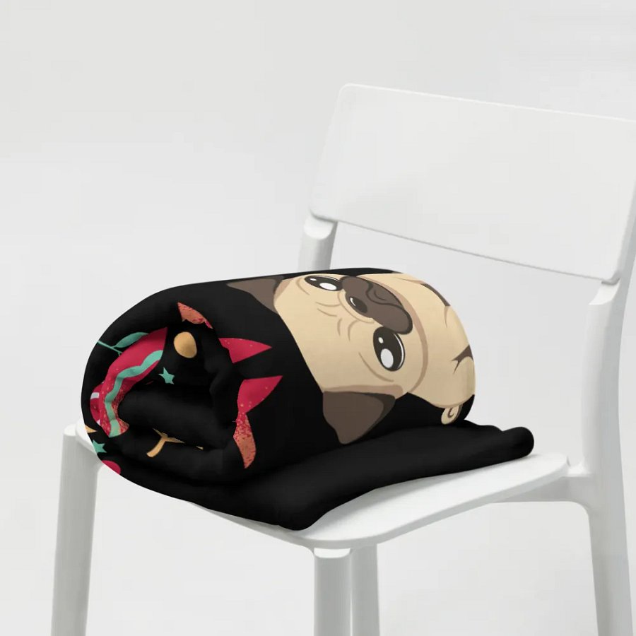 Merry Christmas Pug Throw Blanket product image (19)