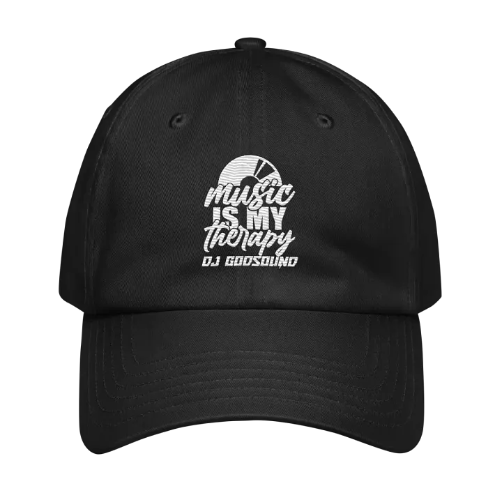 Stylish Under Armour® Dad Hat "Music Is My Therapy" Dad Cap in Black by DJ GodSOUND! product image (1)