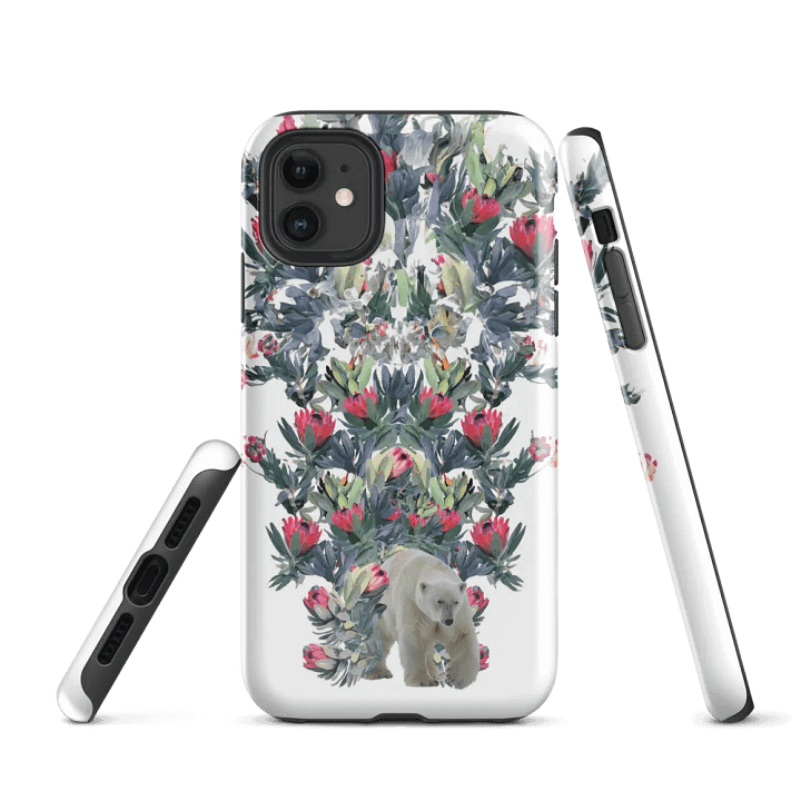 Polar Bear with Flowers Tough Case for iPhone product image (1)