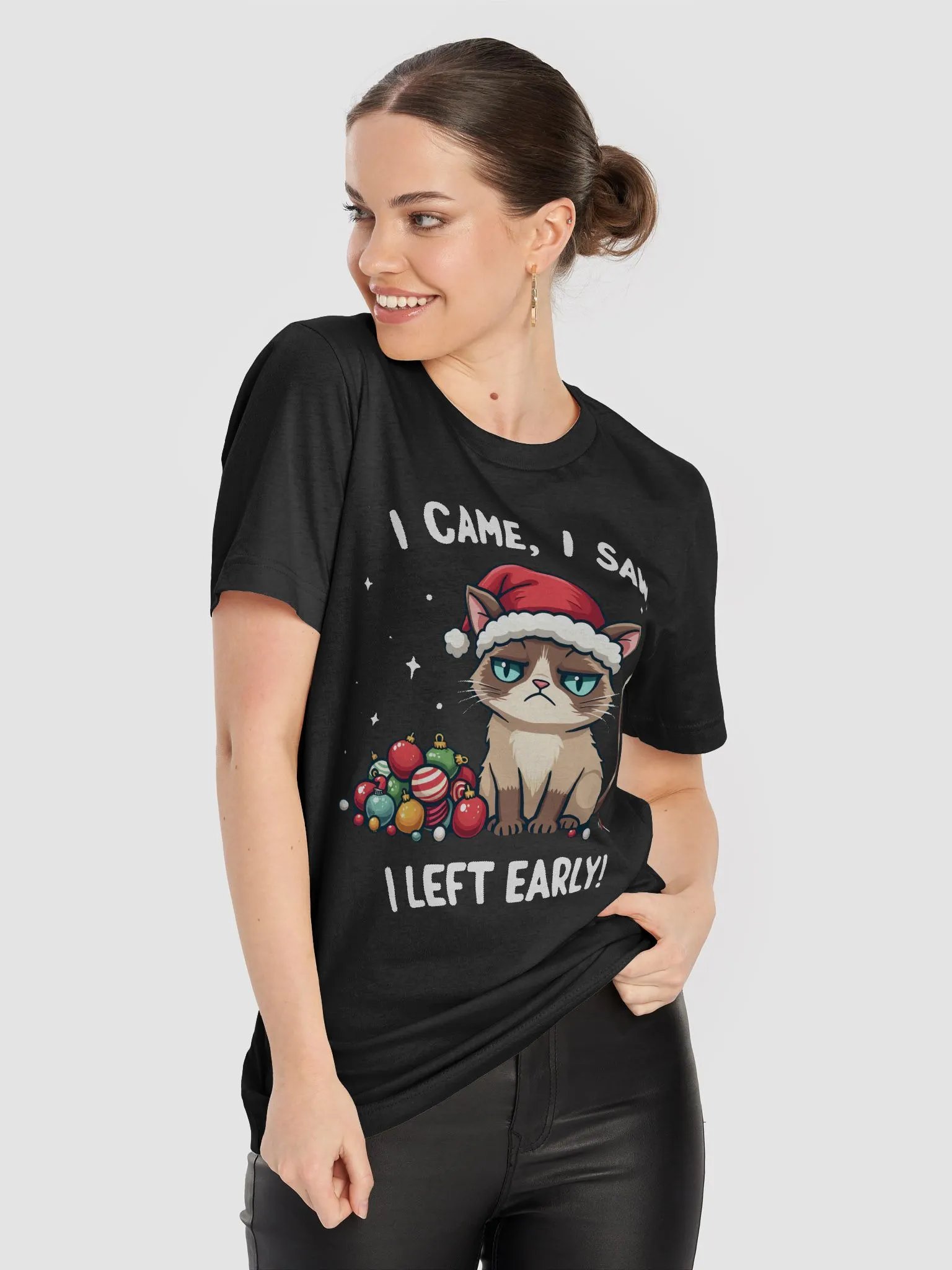 Grumpy Santa Cat T-Shirt product image (4)