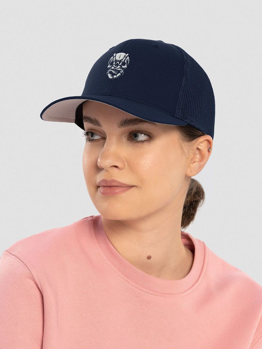 Pixelated Skull Flexfit Trucker Hat | AI Design peace skull image product image (6)