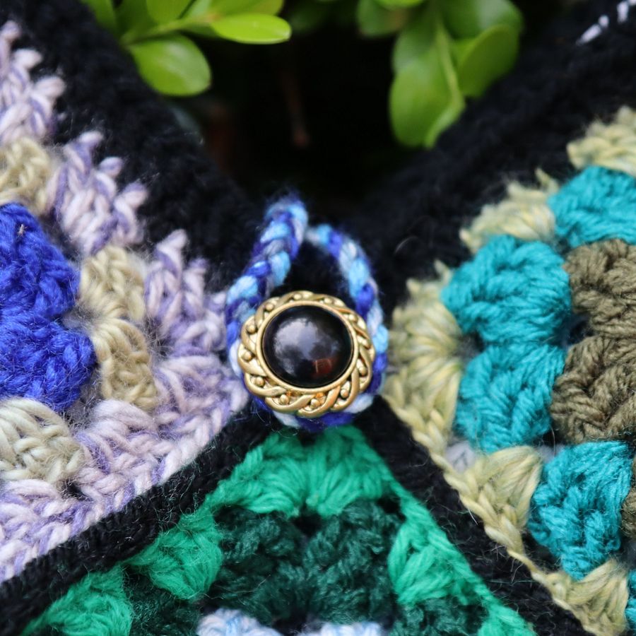Blues and Greens Crochet Crossbody Bag - Handmade and One of a Kind product image (3)