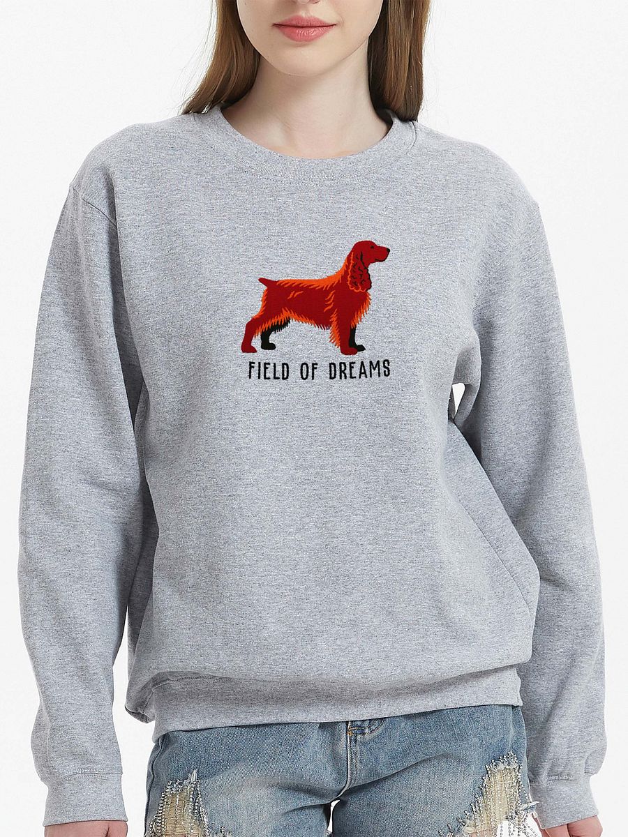 Field of Dreams Sweatshirt (Embroidered) of a Field Spaniel(Liver) product image (2)