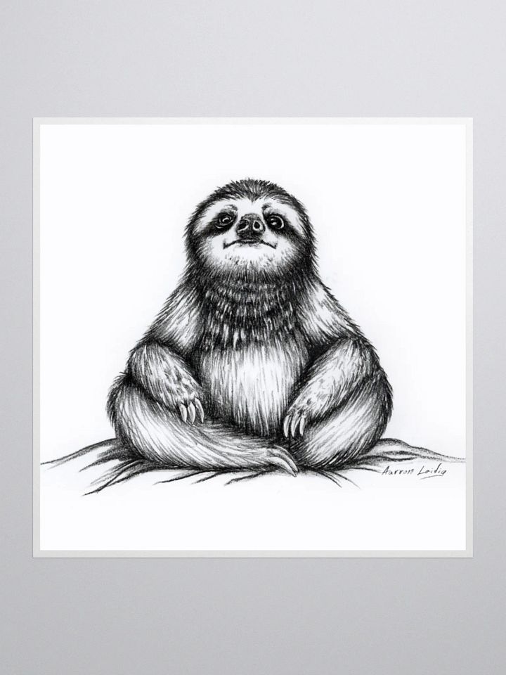 Stoic Meditation Sloth Vinyl sticker product image (2)