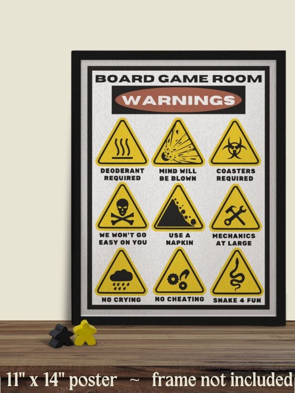 Board Game Room Warnings Poster 11
