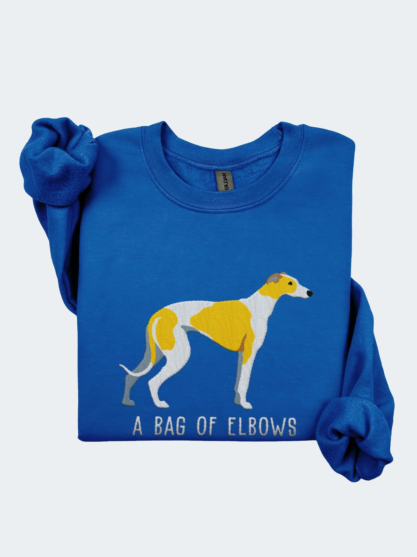 A Bag of Elbows Sweatshirt (Embroidered) of an English Greyhound(Lemon) product image (1)