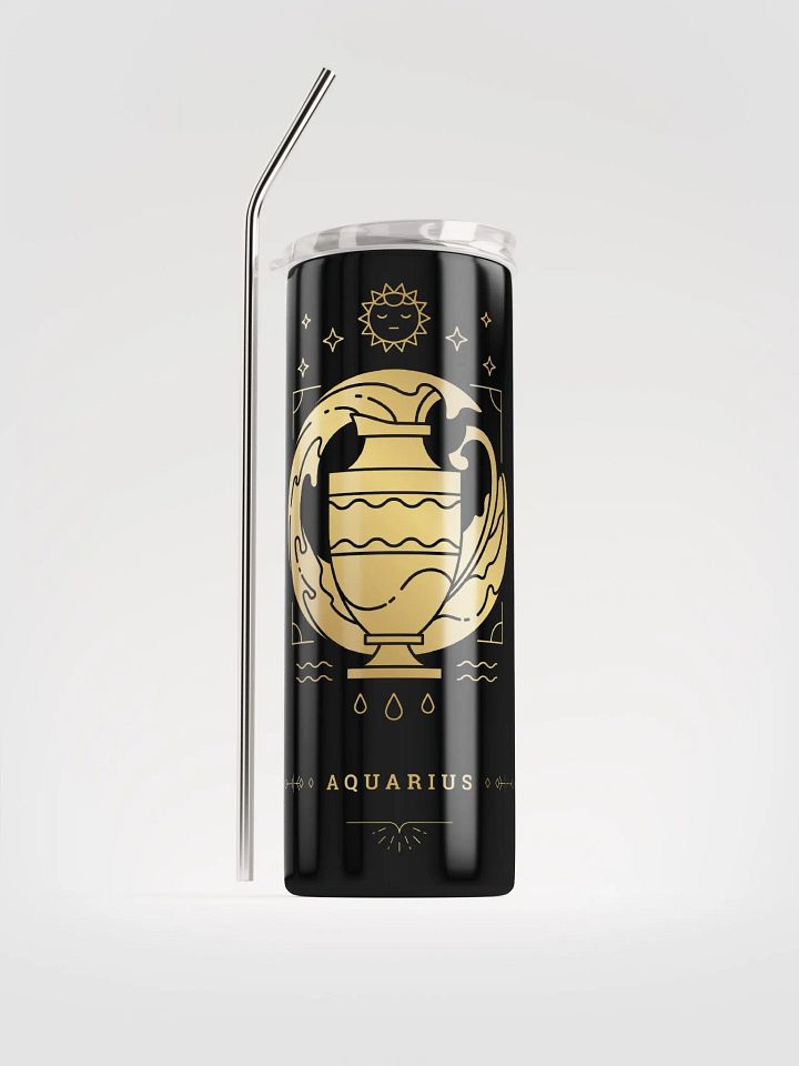 Aquarius Gold Rush: Zodiac Stainless Steel Tumbler for Celestial Glam! ✨♒ product image (1)