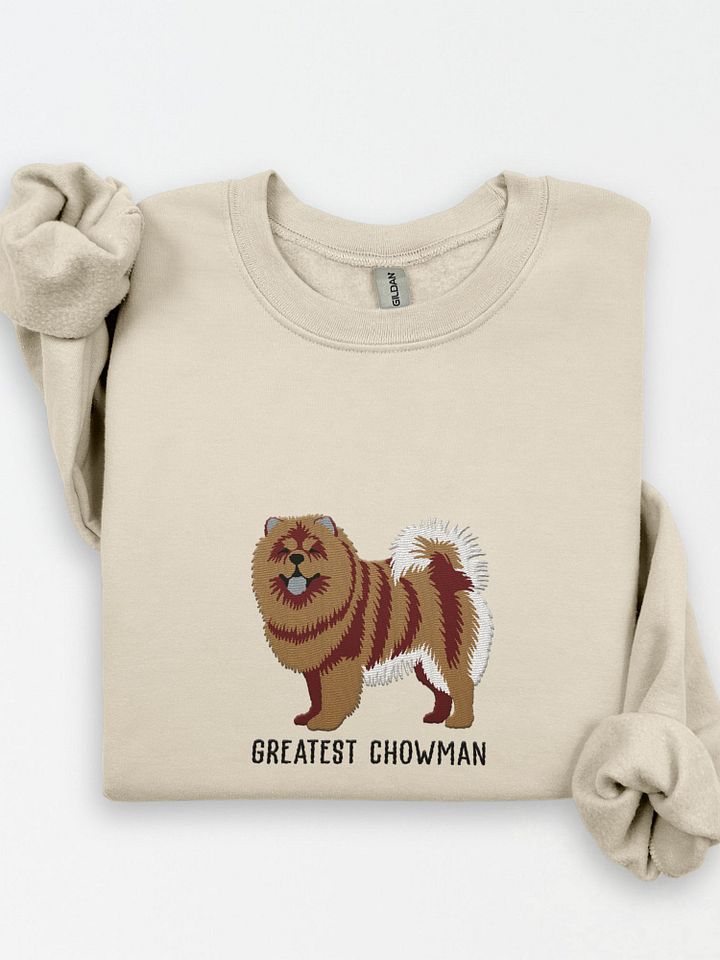 Greatest Chowman Sweatshirt(Embroidered) of a Chow Chow(Tan) product image (1)