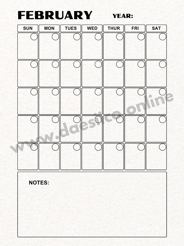 Printable Undated Calendar | Minimal (11x14”) product image (2)