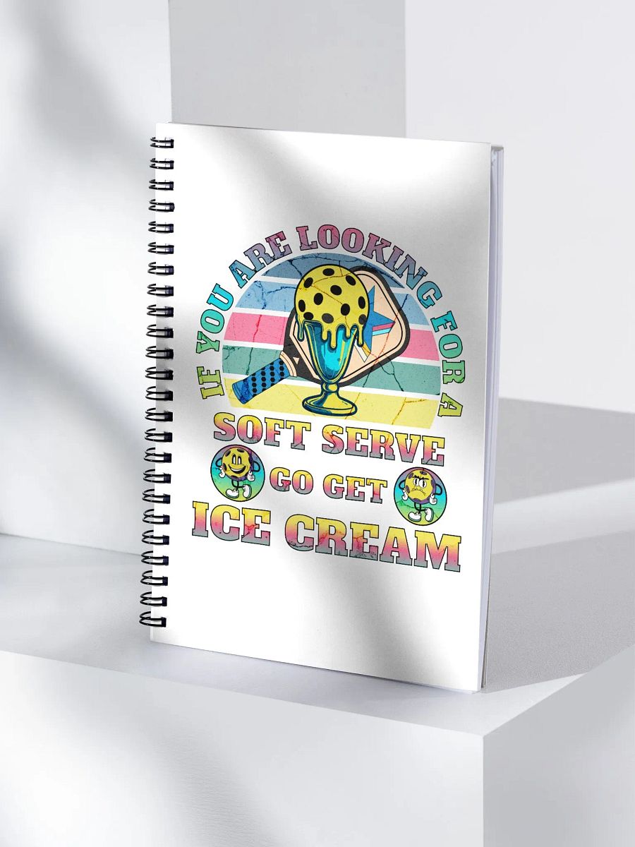 Soft Serve Go Get Ice Cream Pickleball Whimsical Dreams Spiral Notebook product image (3)