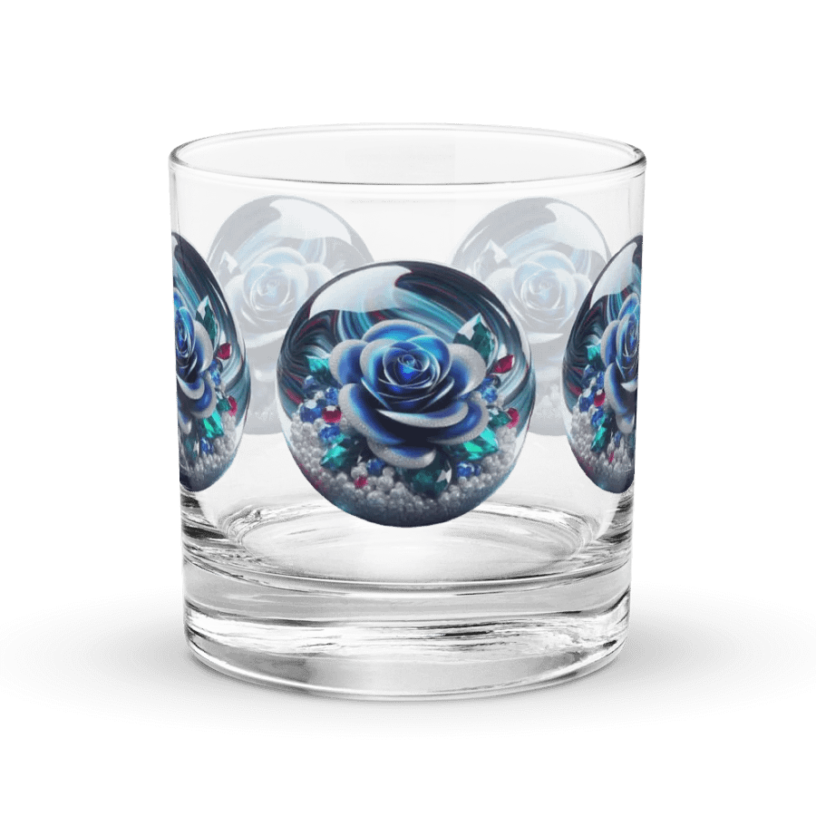 Blue Rose Marble Rocks Glass product image (1)
