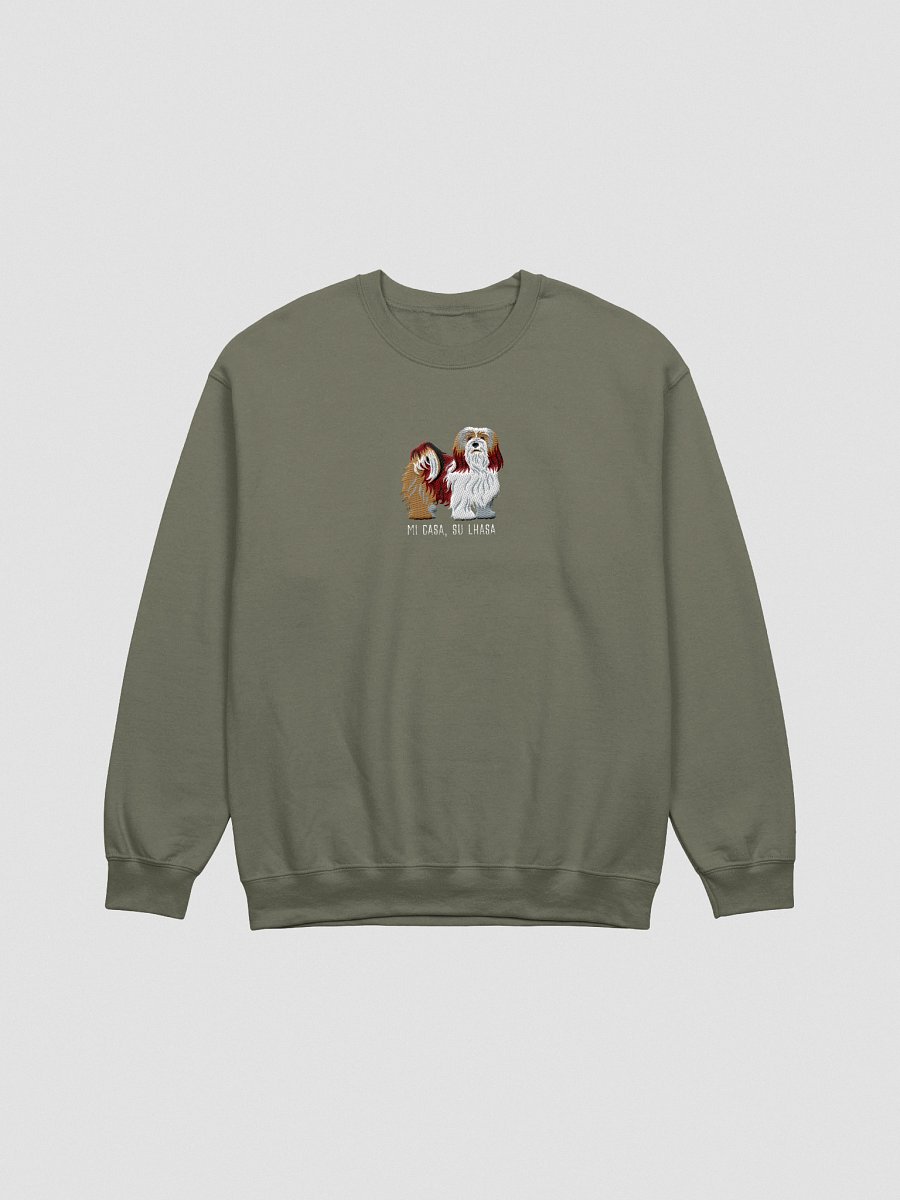 Mi Casa, Su Lhasa Sweatshirt (Embroidered) of a Lhasa Apso(Brown) product image (10)