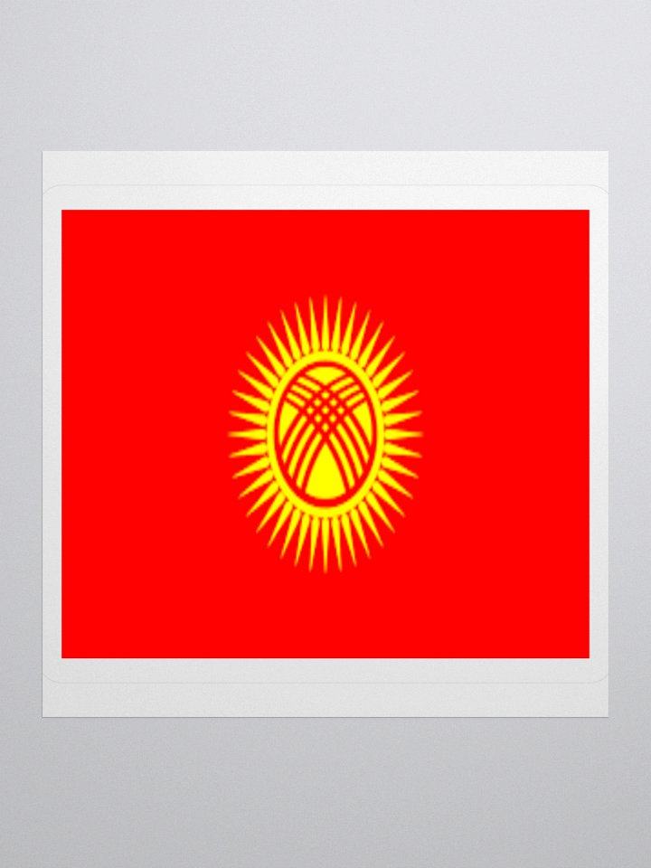 Kyrgyzstan Flag Sticker | Sun and Crosses Design | Durable Vinyl | 3 Sizes product image (3)