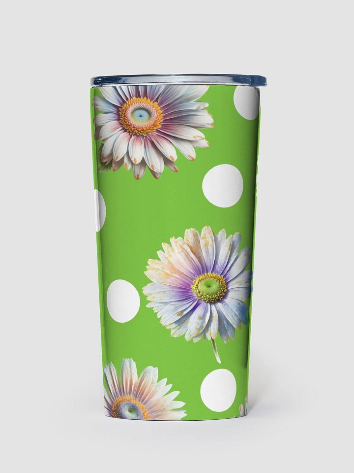 Lime Green Daisy & Dots Tumbler product image (1)