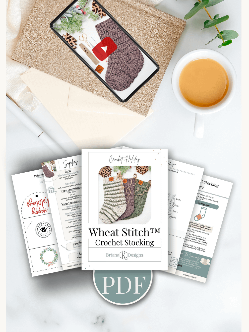 Wheat Stitch™ Stocking Crochet Pattern product image (2)