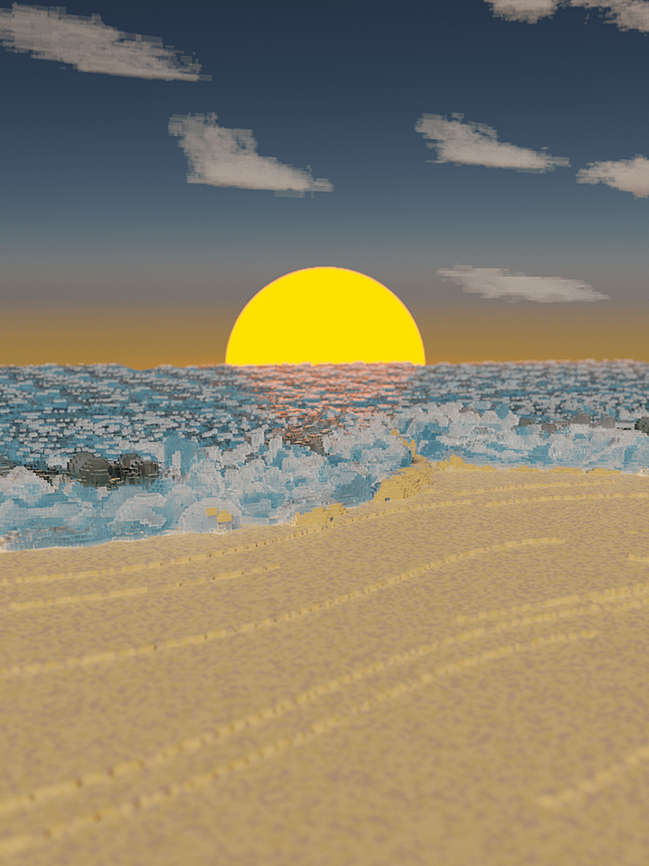 Sunset horizons 🌙 Voxel art wallpapers product image (1)