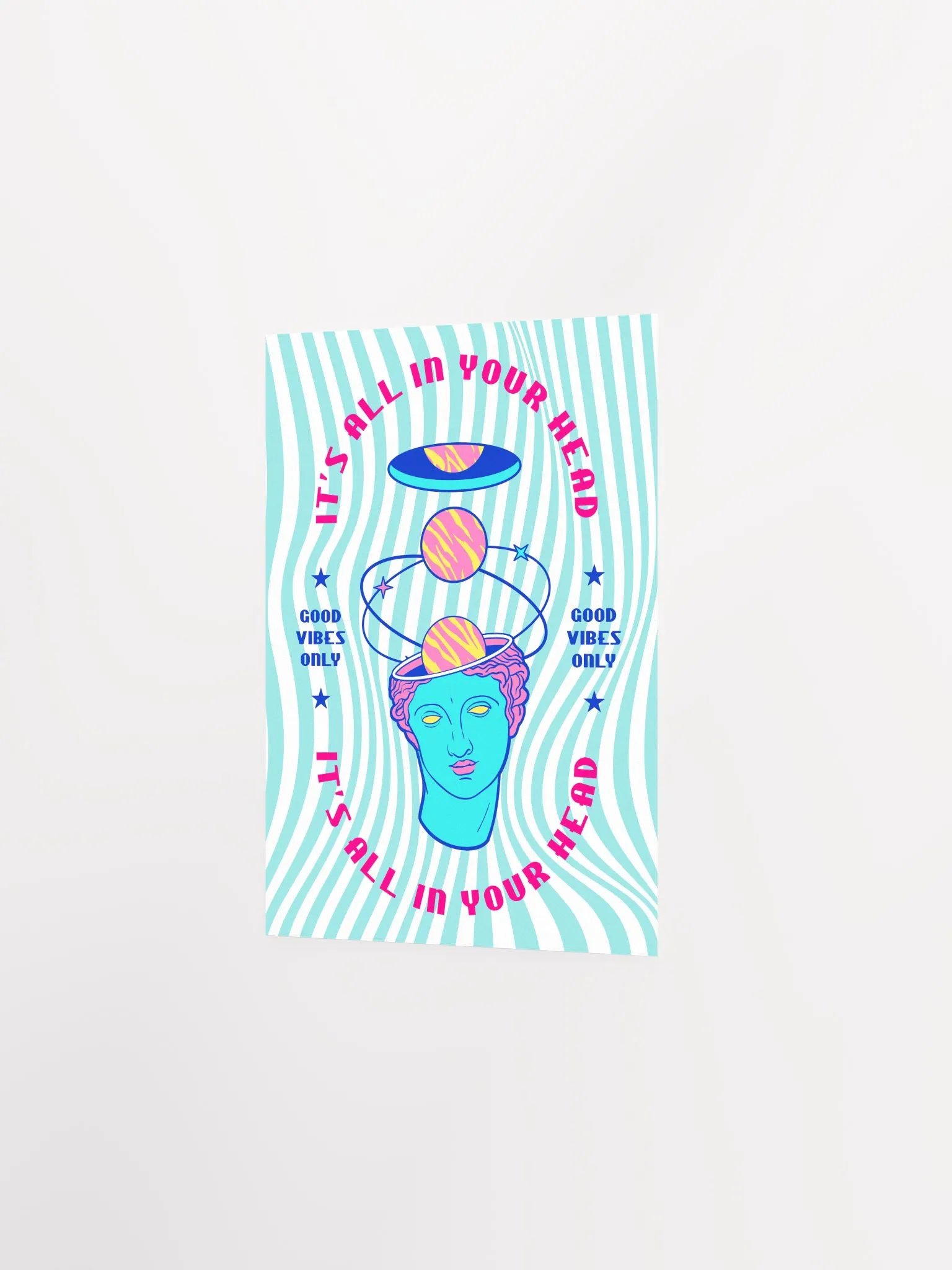 Retrowave poster/Vaporwave print: Good vibes only — anime poster, aesthetic poster, video game poster, neon light, 90s decor product image (8)