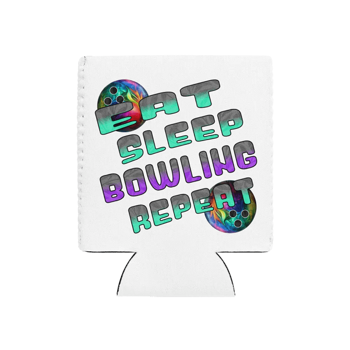Eat Sleep Bowling Repeat Angle Colorful Ball Can Cooler product image (1)