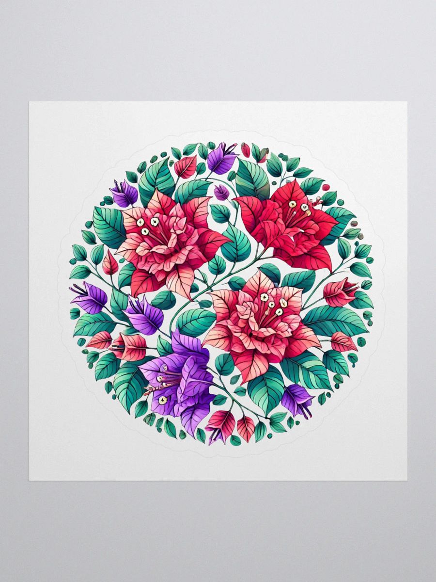 Tropical Vibes Kiss Cut Stickers | AI Design bougainvillea flower mandala motif product image (1)