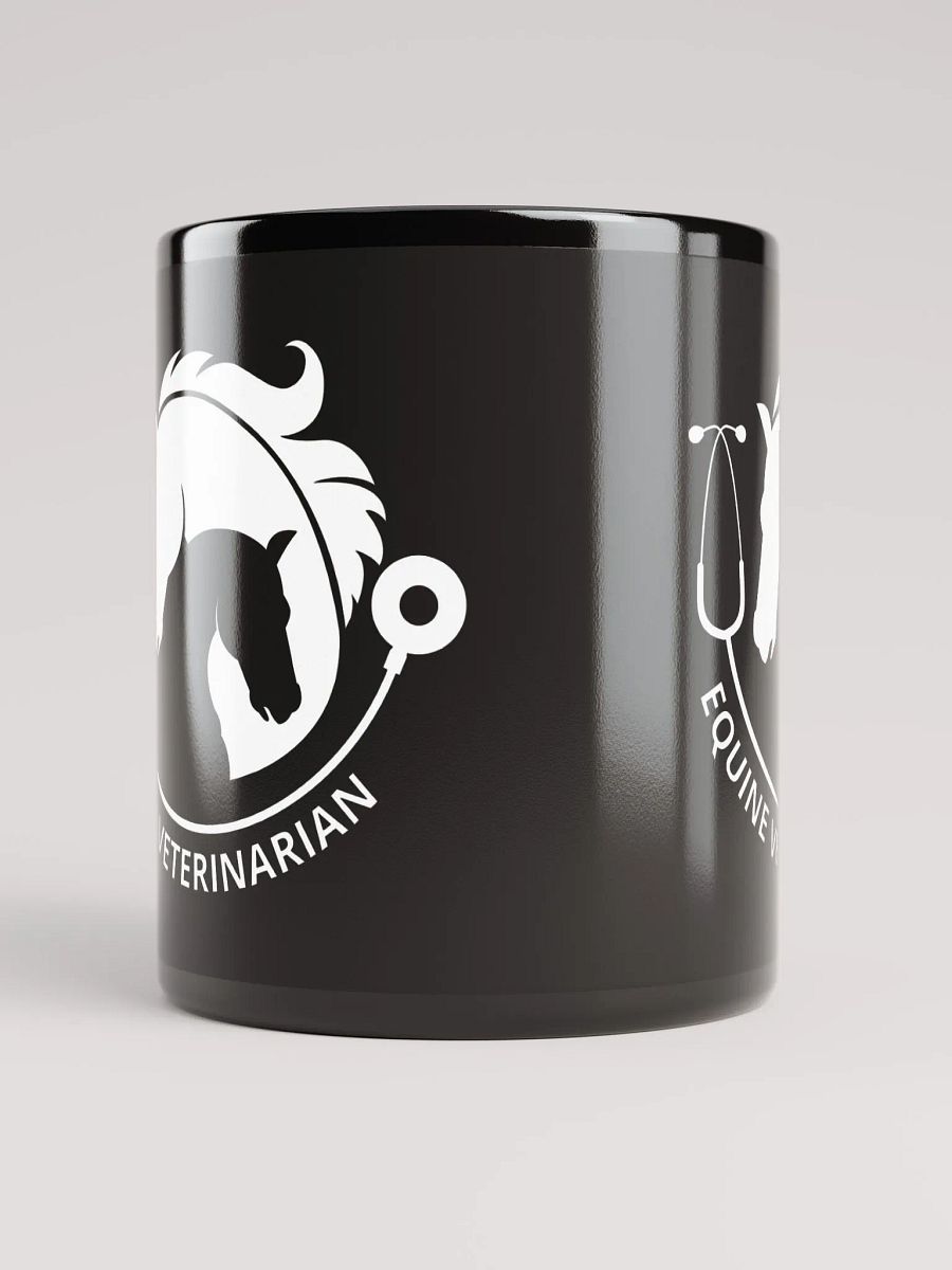 "Equine veterinarian" black glossy mug product image (5)