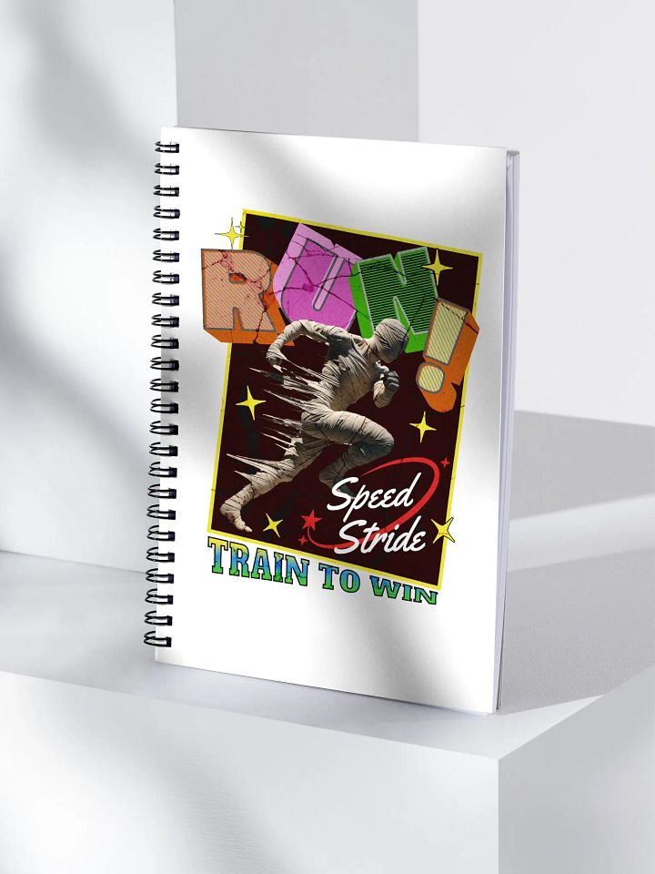 Train To Win Block Letters Run! Speed Stride Spiral Notebook product image (2)