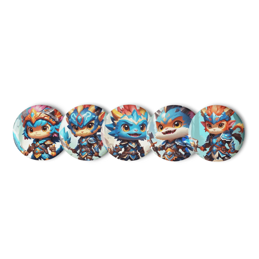 Chibi Monster Warrior Set C - Pin Button Collection product image (6)