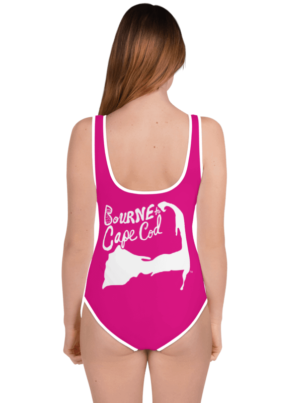 💖Girls' | Youth | BRN.2C.C.™ | Vibrant Pink Swimsuit 👙| White Logos product image (4)