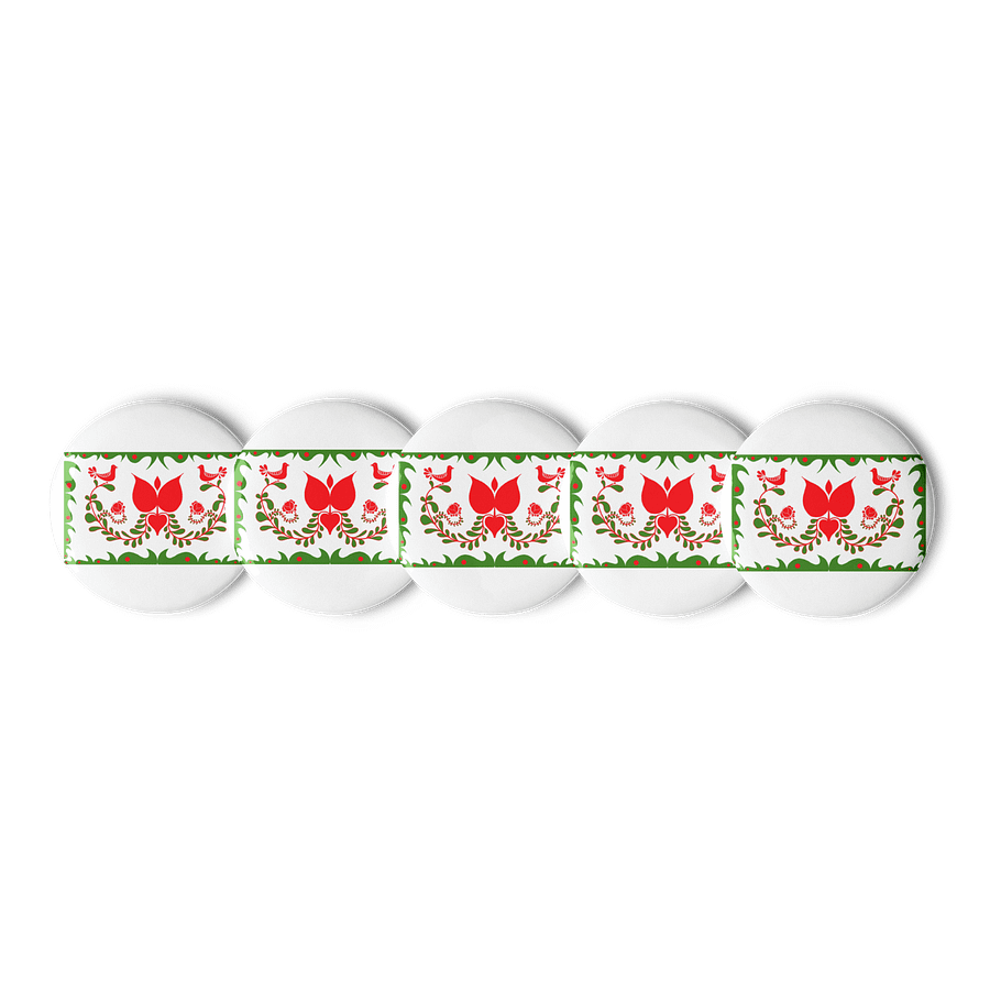 Hungarian Folk-Inspired Bird and Floral Pin Set product image (1)