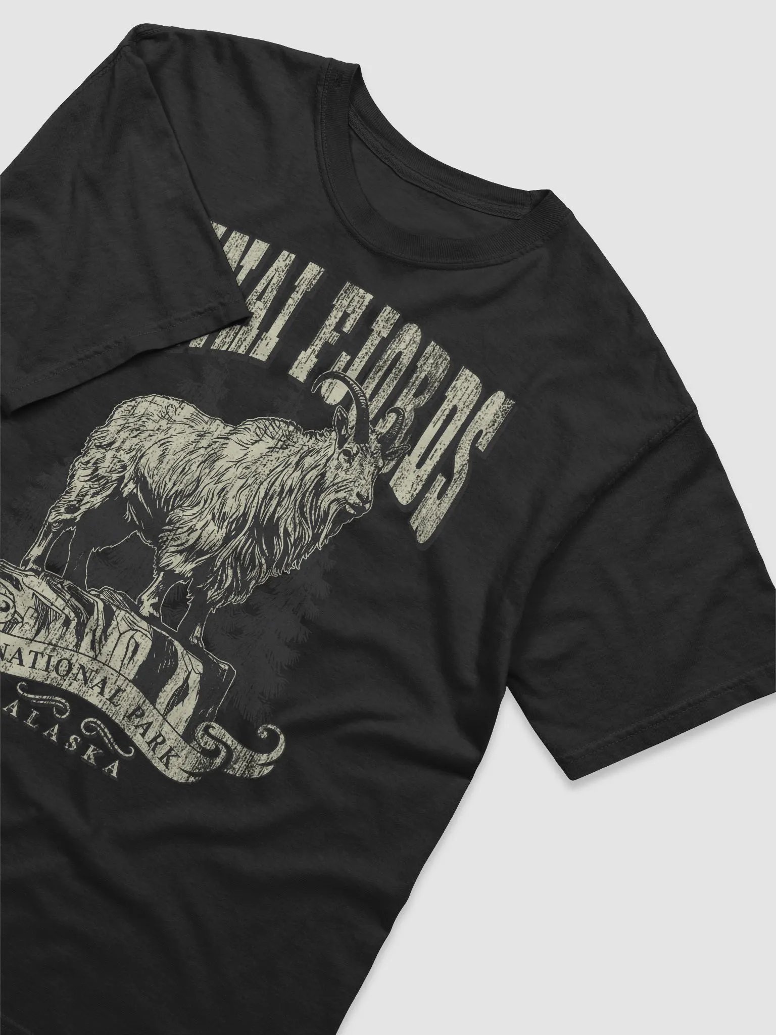 Kenai Fjords National Park, Alaska Tee | Vintage-Style Grunge Western Shirt of a Mountain Goat product image (3)