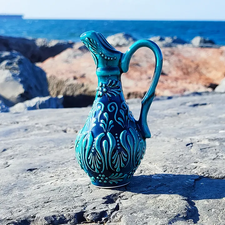 Handcrafted Ceramic Olive Oil Jug – Small Artisanal Oil Dispenser for Kitchen & Dining product image (1)