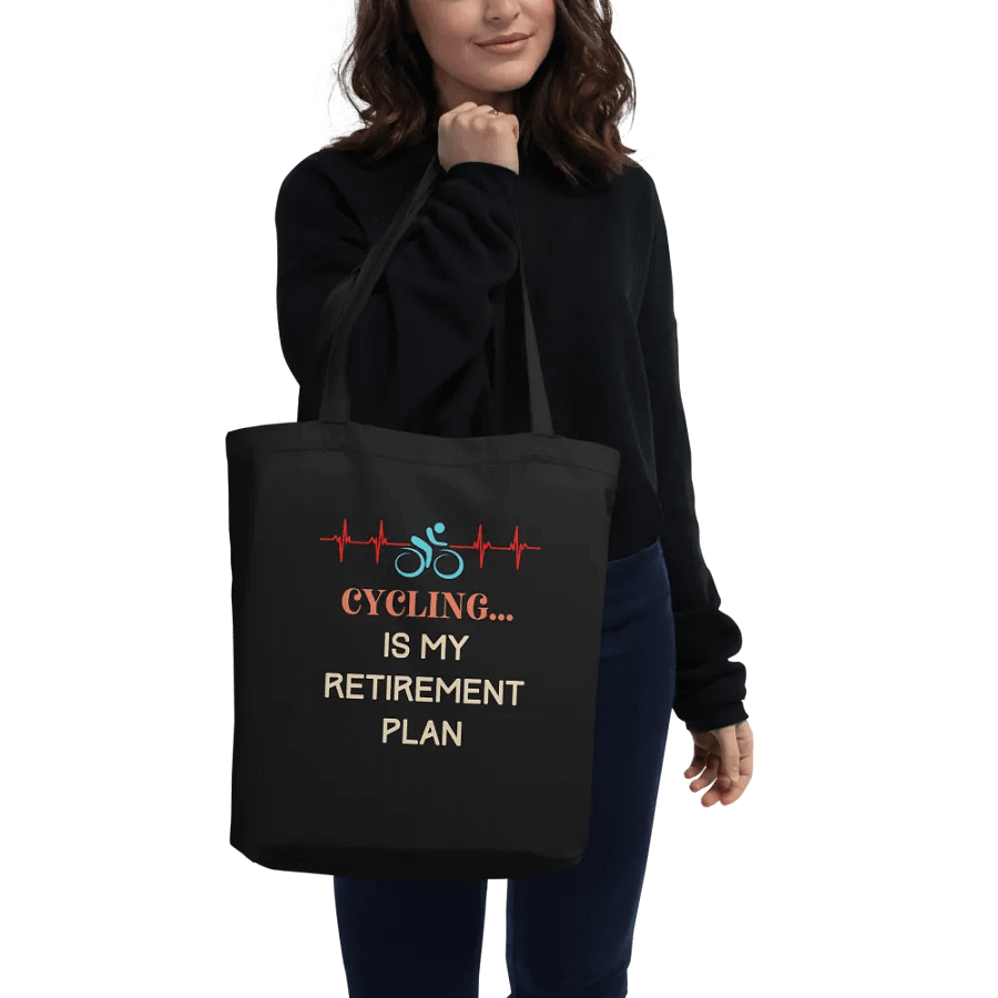 Cycling is My Retirement Plan Organic Tote Bag product image (5)