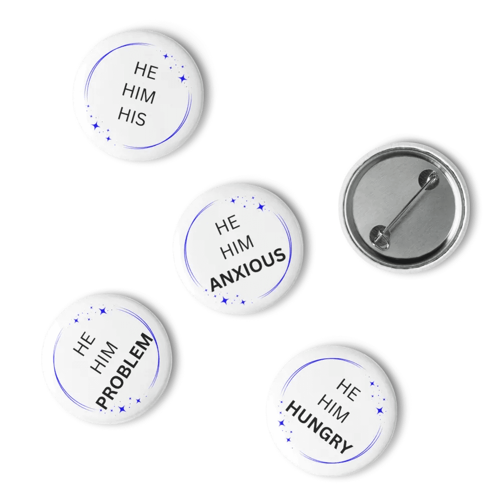 He/Him Pronoun Pins - White product image (6)