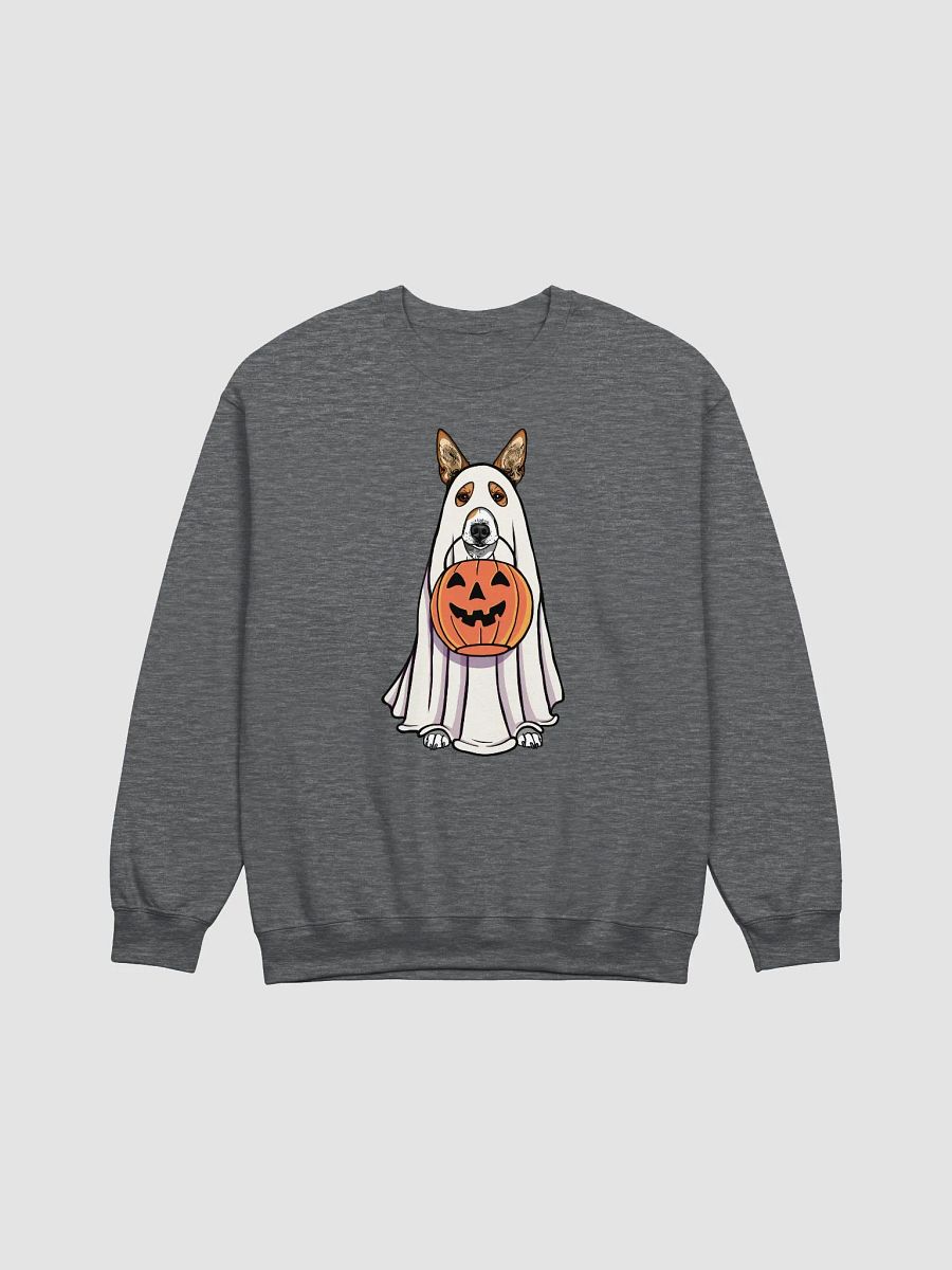 Funny Halloween Basenji(2) Sweatshirt | Funny Basenji Wearing a Ghost Costume and Holding a Pumpkin Basket product image (7)