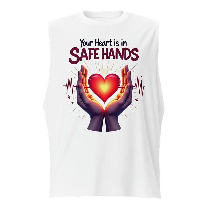 Safe Hands Glowing Heart Muscle Tank product image (1)