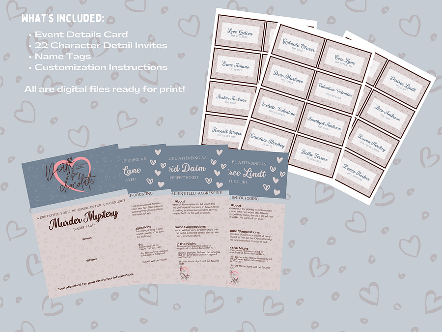 Death by Chocolate - A Valentine’s Murder Mystery - Invitations Add-On product image (2)