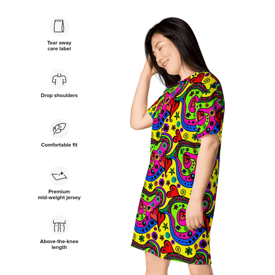 Vibrant Swirls T-Shirt Dress product image (5)