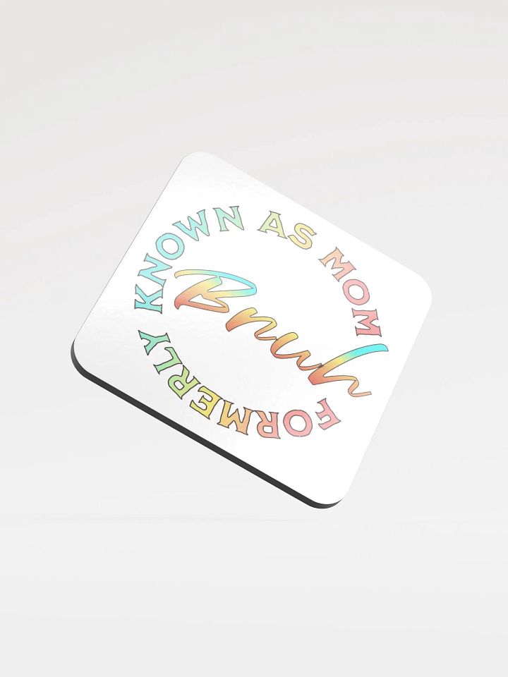 Formerly Known As Mom Bruh Playful Gradient Cork Coaster product image (1)