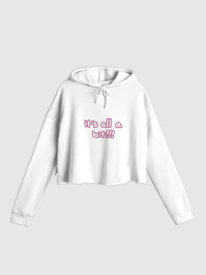 “It’s all a bit!!!” (sm. lined design, #CB6398) lightweight cropped hoodie product image (3)